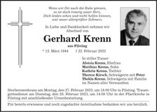Traueranzeige Gerhard Krenn