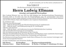 Traueranzeige Ludwig Ellmann
