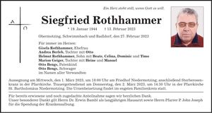 Traueranzeige Siegfried Rothhammer