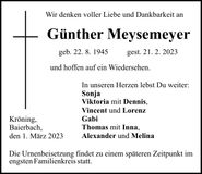 Traueranzeige Meysemeyer Günther