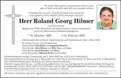 Traueranzeige Roland Hilmer