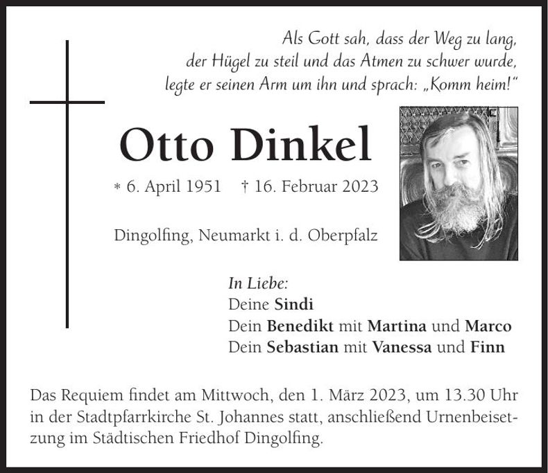 Traueranzeige Otto Dinkel