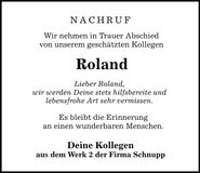 Traueranzeige Roland 