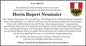 Traueranzeige Rupert Neumaier