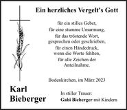 Traueranzeige Karl Bieberger