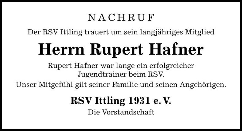 Traueranzeige Ludwig Resinger