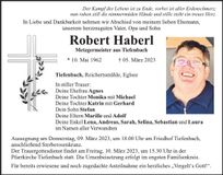 Traueranzeige Robert Haberl