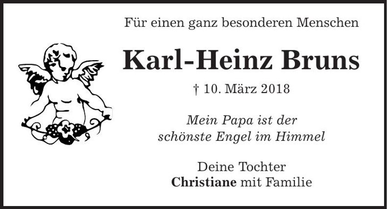 Traueranzeige Karl-Heinz Burns