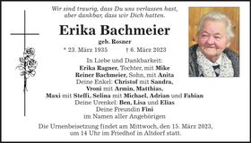 Traueranzeige Erika Bachleitner