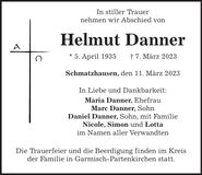 Traueranzeige Helmut Danner