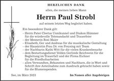 Traueranzeige Paul Strobl