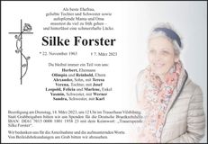 Traueranzeige Silke Forster