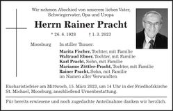 Traueranzeige Rainer Pracht