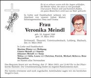 Traueranzeige Veronika Meindl
