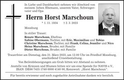 Traueranzeige Horst Marschoun