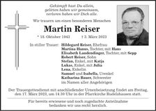 Traueranzeige Martin Reiser
