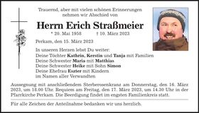 Traueranzeige Erich Straßmeier