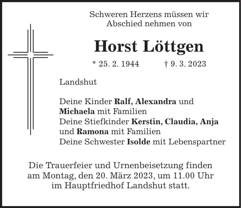 Traueranzeige Horst Löttgen