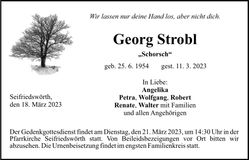 Traueranzeige Georg Strobl
