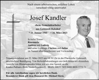 Traueranzeige Josef Kandler