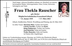 Traueranzeige Thekla Rauscher