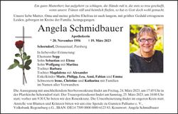 Traueranzeige Angela Schmidbauer