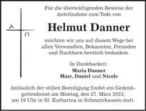 Traueranzeige Helmut Danner