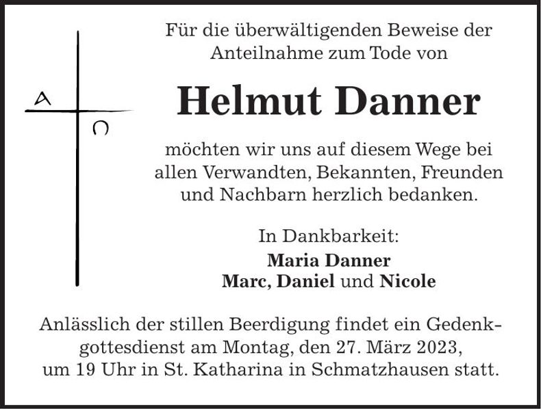 Traueranzeige Helmut Danner