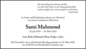 Traueranzeige Sami Mahmoud