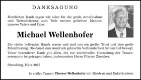 Traueranzeige Michael Wellenhofer