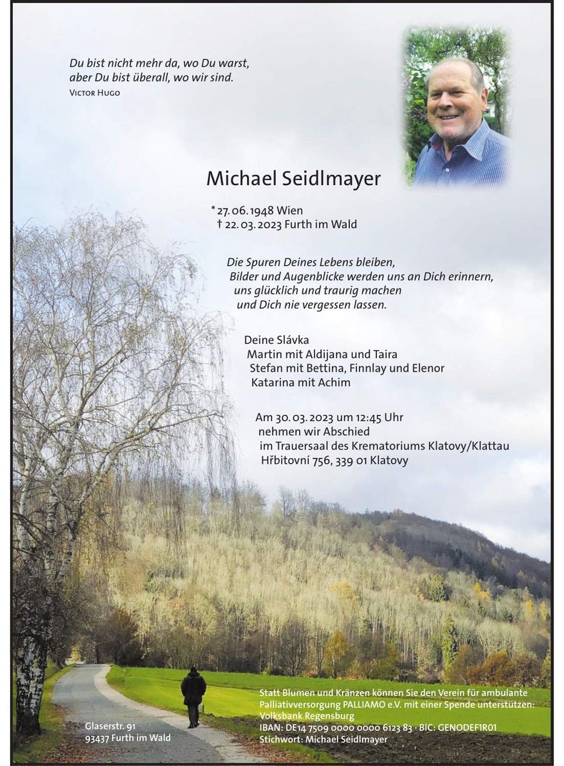 Traueranzeige Michael Seidlmayer