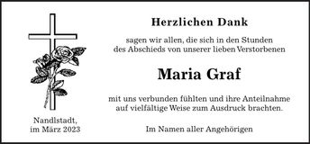 Traueranzeige Maria Graf