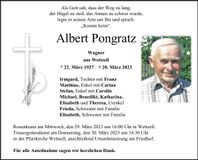 Traueranzeige Albert Pongratz