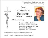 Traueranzeige Rosmarie Peldszus