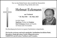 Traueranzeige Helmut Eckmann