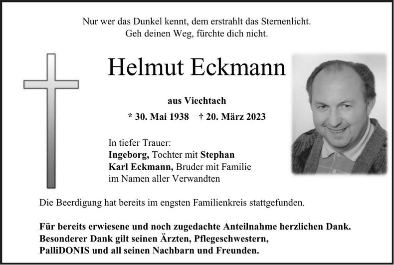Traueranzeige Helmut Eckmann