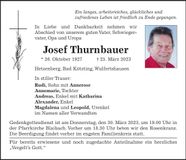Traueranzeige Josef Thurnbauer