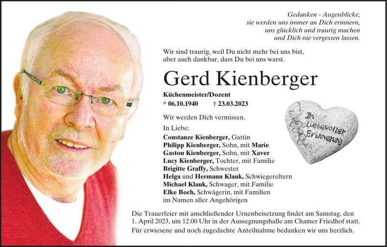 Traueranzeige Gerd Kienberger