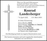 Traueranzeige Konrad Landesberger