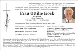 Traueranzeige Ottilie Köck
