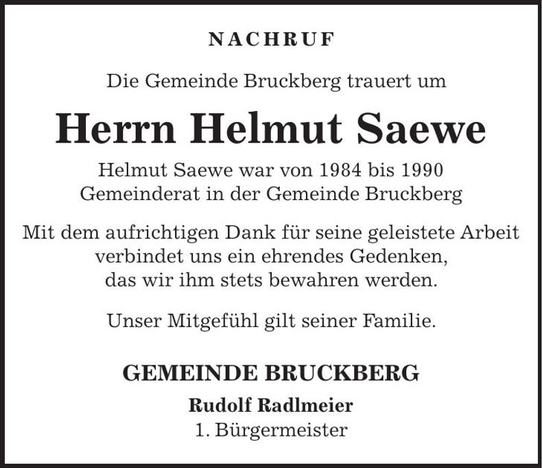 Traueranzeige Josef Bergmeier