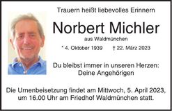 Traueranzeige Norbert Michler