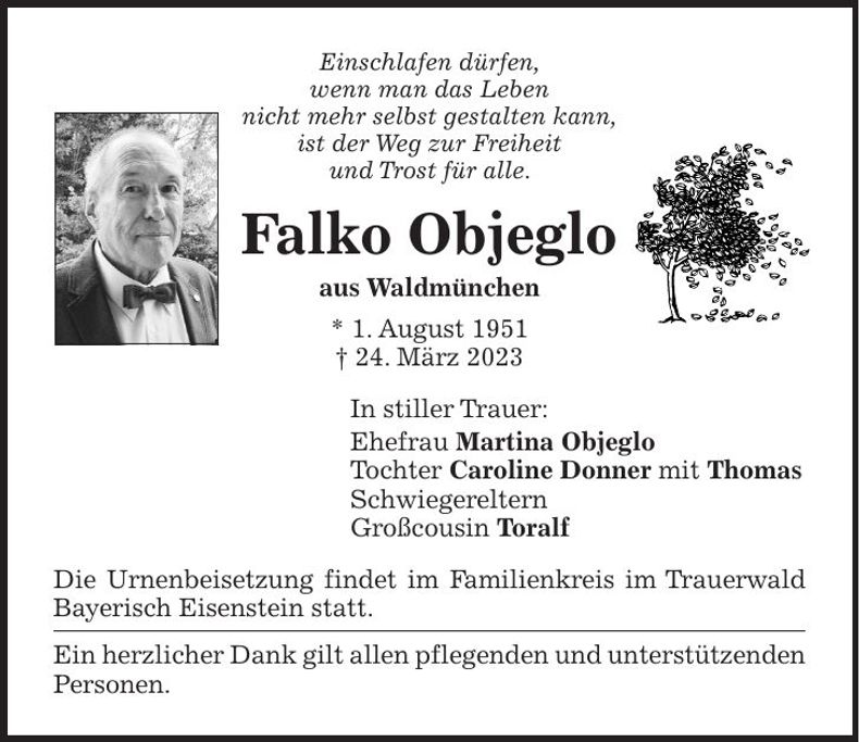Traueranzeige Falkao Objeglo