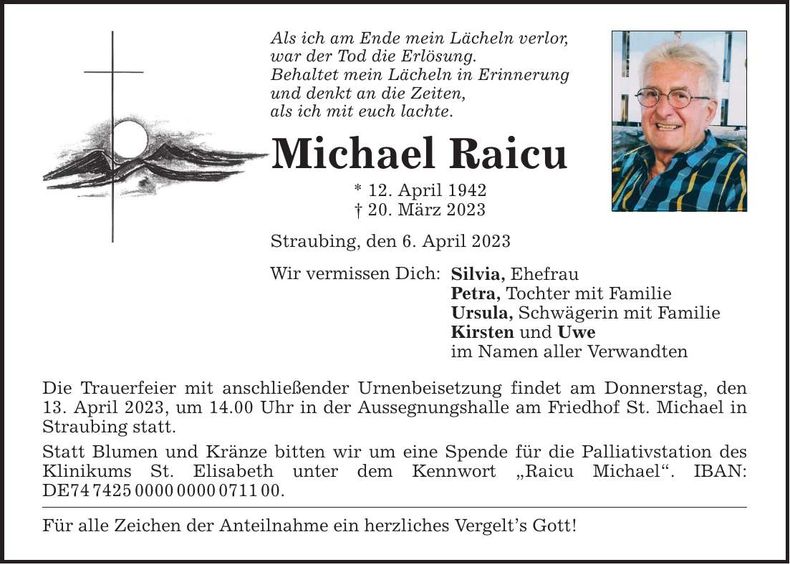 Traueranzeige Michael Raicu