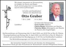Traueranzeige Otto Gruber
