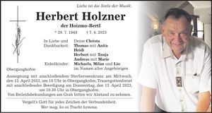 Traueranzeige Herbert Holzner