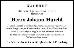 Traueranzeige Johann Marchl