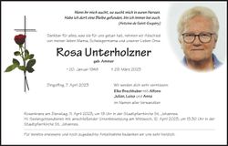 Traueranzeige Rosa Unterholzner