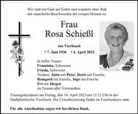 Traueranzeige Rosa Schießl