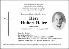 Traueranzeige Hubert Heier